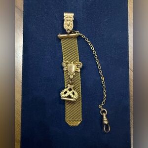 Vintage 12 kt Gold Mesh Fob Watch Chain/clip